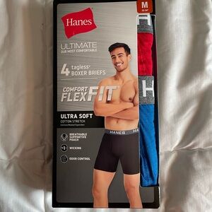 Hanes Black Boxer Briefs Ultimate FreshIQ Comfort Flex Waistband
